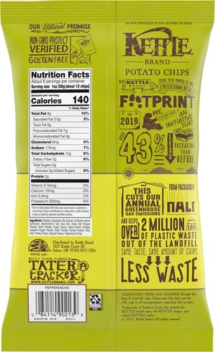 KETTLE BRAND POTATO CHIPS, PEPPERONCINI KETTLE CHIPS, 7.5 OZ