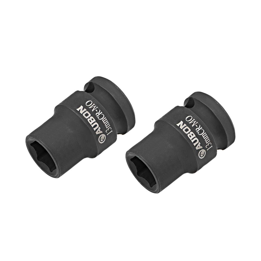 sourcing map 2 Pcs 1/2-Inch Drive by 13mm Shallow Impact Socket, Cr-Mo Alloy Steel, 6-Point, Metric
