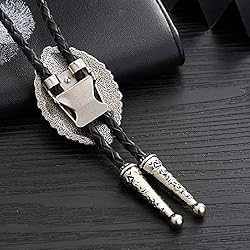 Vintage Stone Bolo Tie for Men Handmade Cowboy