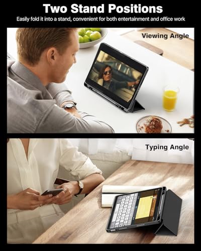TiMOVO Cover for Lenovo Idea Tab 11 Inch 2025 TB-336ZU/336FU with Pen Holder, Slim Potential Cover with Stand and Soft TPU Back, Supports Car Wake Up / Sleep, Black