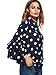 Floerns Women's Polka Dot Layered Ruffle Bell Sleeve Sheer Shirt Blouse Tops