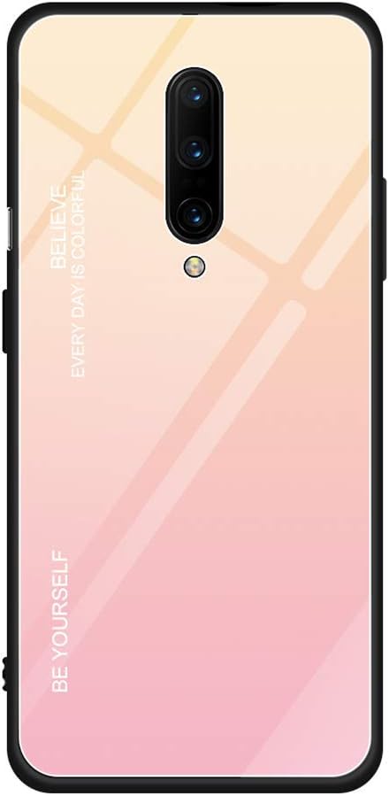 NiaCoCo Compatible with Samsung Galaxy A70/A70S Case Back Tempered Glass Gradient Color Edge TPU Soft Silicone Shockproof and Ultra-Thin Scratch-Resistant Protective Phone Case-(Pink)