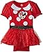 Disney Baby Baby-Girls Newborn Minnie Mouse Character Theme Bodysuit with Tutu Skirt, Red, 3-6 Months