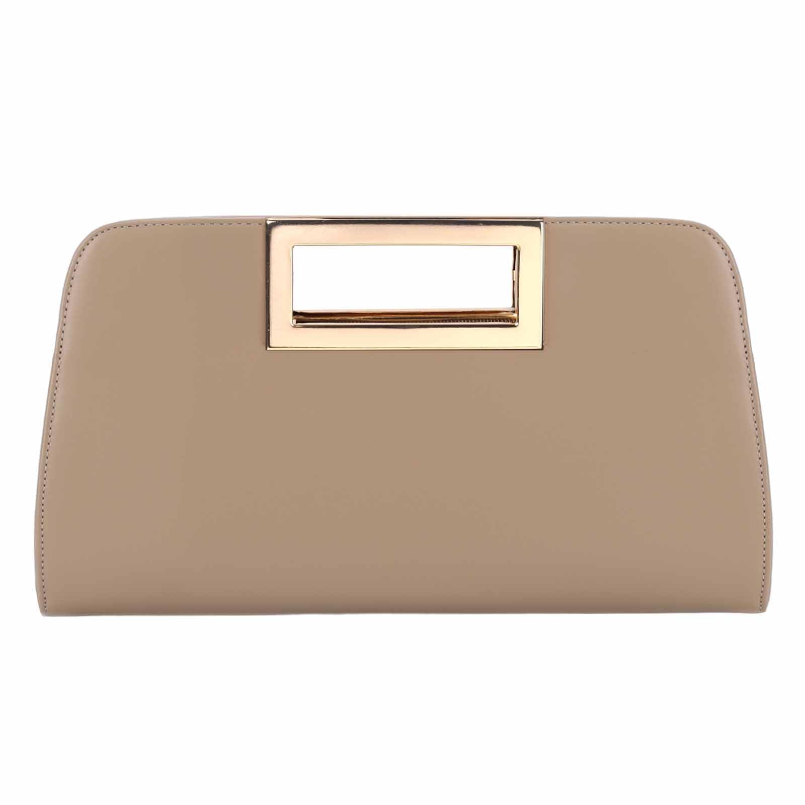 Vaschy Women's Clutch Bag, Fashion, Large Party Bag, Wedding Bag, 3-Way Handbag, Crossbody Bag, Shoulder Bag, Khaki