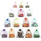 Halulu 100pcs Organza Jewelry Pouch Bags Display Drawstring Wedding Party Festival Gift Candy Bags (4