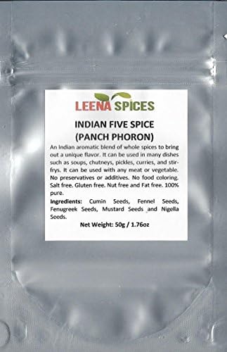 Leena SpicesPaanch Panch Phoron - Indian Five 5 Spice Seasoning Mix – Gluten Free – No Salt, Sodium Or Food Coloring - Enjoy Authentic And Pure Quality Products.