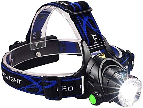 Headlamp, 3 Modes Super Brightest 2000 Lumen LED Headlamp with Car Charger, Wall Charger and USB Cable for Camping, Running, Hiking, (Black)