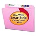 Smead File Folder, Reinforced Straight-Cut Tab, Letter Size, Pink, 100 per Box (12610)