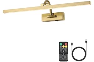 Wireless Picture Lights for Wall Battery Operated, Brass Art Lighting for Paintings Rechargeable Gallery Lights with Remote a