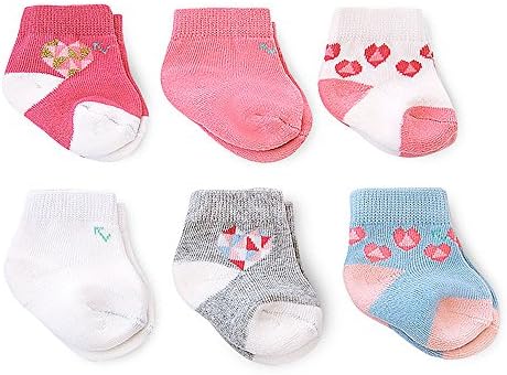 everUP Baby Girls' Stay up Technology Quarter Crew Socks (6 Pack)