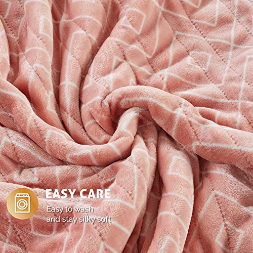 Hyde Lane Sherpa Heated Blanket Diamond Blush Luxury 60x70