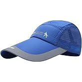 LOCOMO Men Women Super Extra 5.5" Long Bill Fishing Hat Mesh Back Trucker Snapback Baseball Brim Sun Cap Black