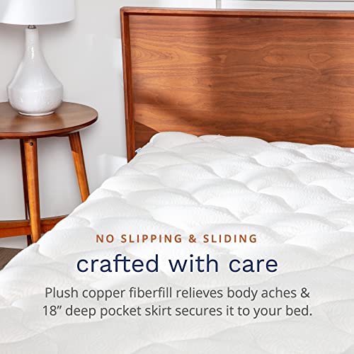 ViscoSoft Copper Mattress Topper Pad Queen Extra Plush Pillowtop 18
