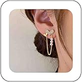 Vacaonio Sparkly Crystal Heart Tassel Dngle Earrings Pearl Chain Stud Earrings Gold Cz Heart Drop Earrings Rhinestone Heart Post Earrings Jewelry for Women