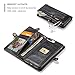 XRPow iPhone 8 Plus/ 7 Plus Case, Detachable Magnetic Leather Wallet Folio Flip Card Slim Cover for iPhone 7 Plus / 8 Plus 5.5inch with Wrist Strap Black