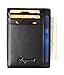 Mens RFID Blocking Slim Front Pocket Wallet Thin Leather Credit Card Holder(Black)