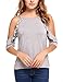 Meaneor women's ruffle sleeve cold off shoulder top blouse