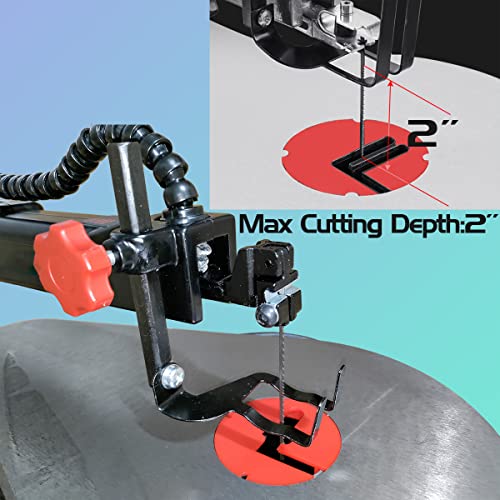 16 Inch Variable Speed Scroll Saw Pin + Pinless Blade With Pedal Switch For Woodworking Table