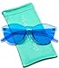 WearMe Pro - Colorful Transparent Round Super Retro Sunglasses (Blue, 58)