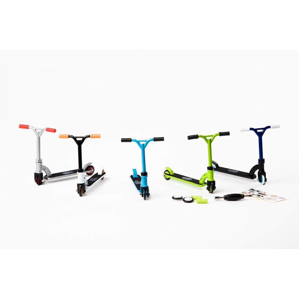 Grip and Tricks Orange Finger Scooter Pack 1 with 2 Extra Wheels 3 Tools for Freestyle Finger Scooter and Accessories for Mini Fingerboards – Finger Toy 10 Pieces from 6 Years