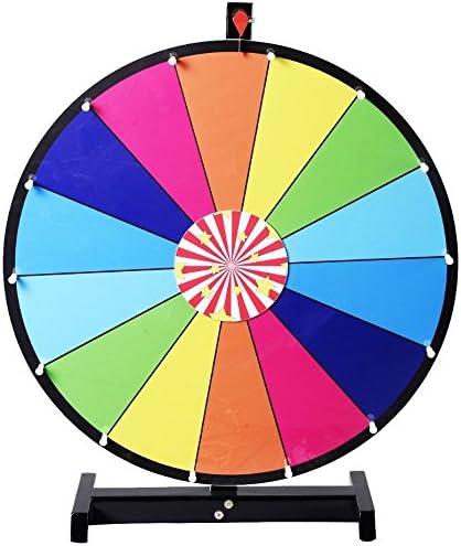 Quality Party Items - Prize Spinning Game Wheel of Fortune - 24" Editable Dry Erase Color - Tabletop Tradeshow Accessories - Ideal for Business and House Party