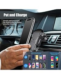 Cargador de coche inalámbrico XSN con abrazadera automática de 7,5 W 10 W Qi de carga rápida, soporte de ventilación de coche compatible con Samsung, iPhone