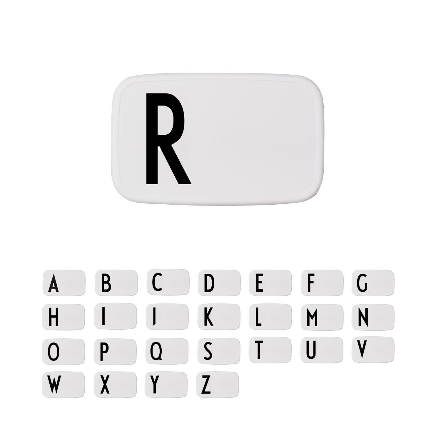 Design Letters Personal Lunch Box White | Personalised Food Storage Container for Men, Women, Girls and Boys | White Lunch/Food Box for Travel | Use as Sandwich Box | Dishwasher & Microwave Safe