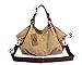 KISS GOLD(TM European Style Canvas Large Tote/Travel Bag/Duffle Bag/Shopping Bag, Size 22 '' X6.3'' X 14.2 '' (Army Green)
