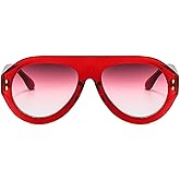 mincl Popular Fashion Pilot Sunglasses Women Shades UV400 Retro Rivets Decoration Gradient Trending Men Round Sun Glasses