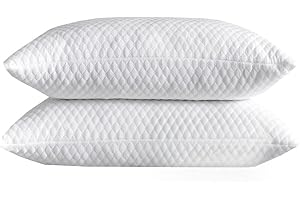 NTCOCO Shredded Memory Foam Bed Pillows for Sleeping Queen Size Set of 2,with Washable Removable Hypoallergenic Sleep Pillow for Back and Side Sleeper