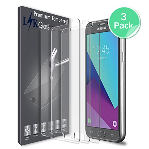 [3 PACK] Samsung Galaxy J7 V / J7V (Verizon) / J7 2017 / Galaxy J7 Perx / Galaxy J7 Sky Pro / Galaxy J7 Prime / Galaxy Halo Screen Protector, LK [Tempered Glass] with Lifetime Replacement Warranty