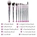 Makeup Brush Set, 10 PCs Professional Makeup Brushes for Foundation Blending Blush Concealer Eye Shadow, Synthetic Fiber Bristles & Acrylic Handle, Travel Makeup Bag Included, Glitter Green Valentines