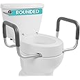 Vive Raised Toilet Seat Riser for Seniors (with Handles) - Handicap Rail Grab Bar Seat for Over Toilet - Elevated Safety for Elderly, Disabled, Medical - Elongated & Standard Options