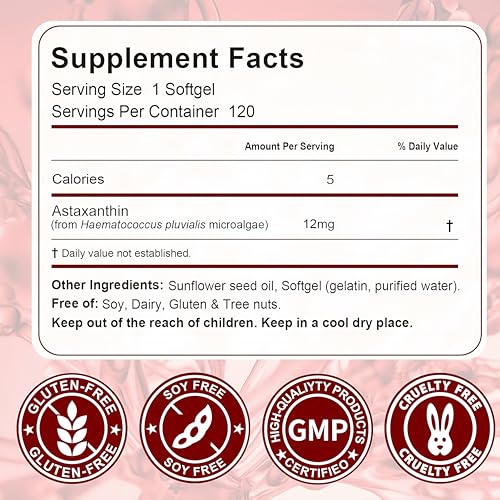Astaxanthin 12mg 120 pieces per package