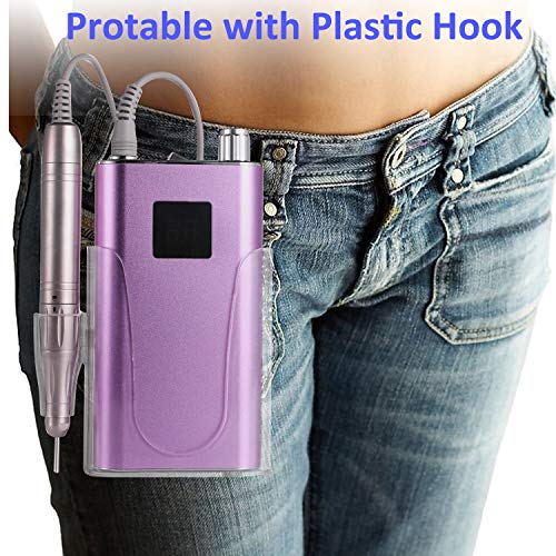 35000RPM Rechargeable Nail Drill - Portable Nail Drill Machine Cordless Wireless Electric Nail File Drill Professional Brushless Nail Drill for Acrylic Gel Nails with Drill Bits Set