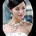 Joylive Silver Rhinestone Crystal Pearl Necklace Earrings Jewelry Set for Wedding
