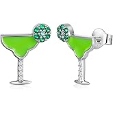 Martini Earrings 925 Sterling Silver Margarita Earrings for Women Espresso Martini Jewelry Gifts for Women
