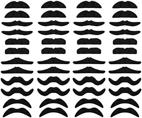 LuckyStar365 48 pcs Self Adhesive Novelty Fake Mustaches, Mustache Party Supplies, Easy to Get Off and Great for Masquerade Party & Performance