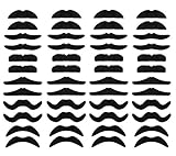 LuckyStar365 48 pcs Self Adhesive Novelty Fake Mustaches, Mustache Party Supplies, Easy to Get Off and Great for Masquerade Party & Performance