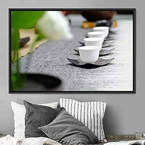 signwin Framed Canvas Wall Art Tea Servings Dark...
