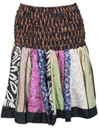 Womens Mini Skirts Multi Beach Boho Silk Flowy Swing Short Flirty Skirts OneSize