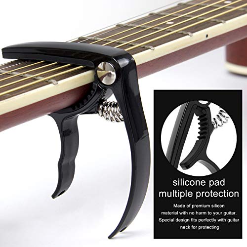 image for lotmusic Guitar Capo Guitar Accessories Trigger Capo with 6 Free Guita