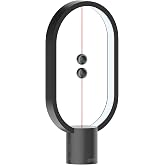 LUMIPHIC Heng Soft-Glow Balance Desk Lamp for Nightstand Or Bed - Modern Table Mood Lighting with Dimmer Switch - Cute Decorative Gift for Bedroom, Living Room, Office &amp; Dorm (Black)