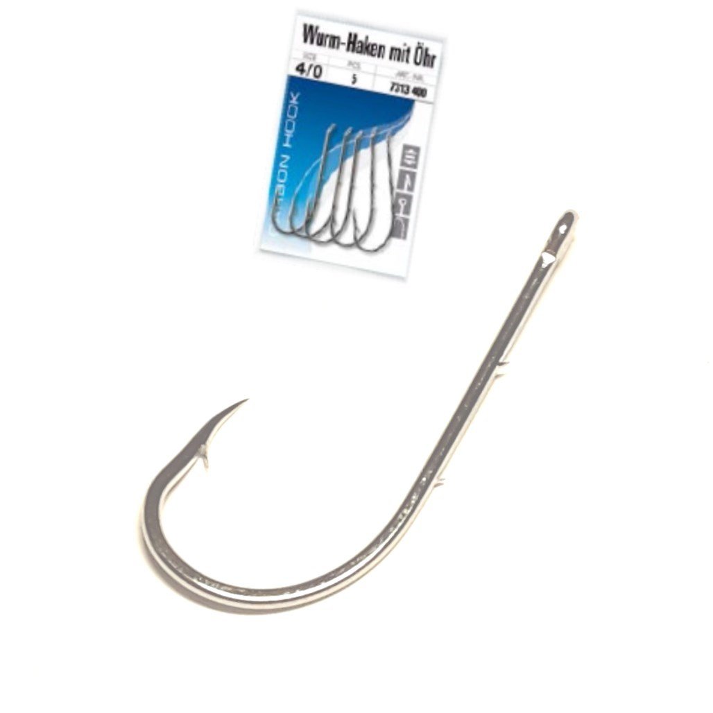 Worm Hooks with Eye Size 6 Nickel