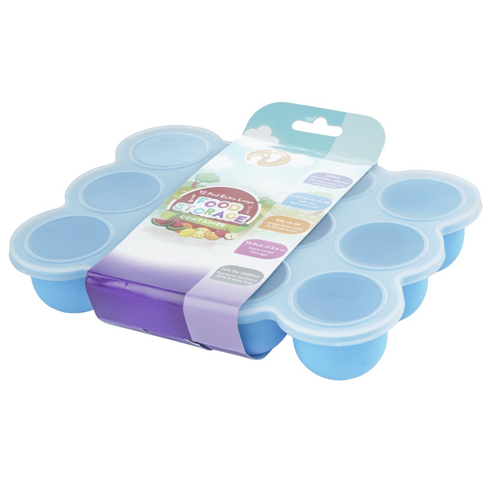 thumbnail image 2 of Kushies SILITRAY Silicone Baby Food Freezer Tray With Lid - BPA Free Storage For Purees & Breast Milk (Blue Azure) 2 of 12