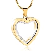 GBAFGLC Glass Heart Urn Necklace for Ashes for Women Men Stainless Steel Cremation Jewelry Memorial Ash Pendants Keepsake Jewelry Ashes Holder