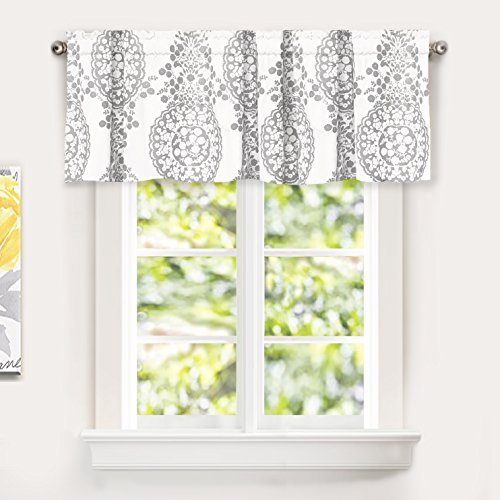 image for DriftAway Samantha Window Treatment Valance, Floral/Damask Medallion p