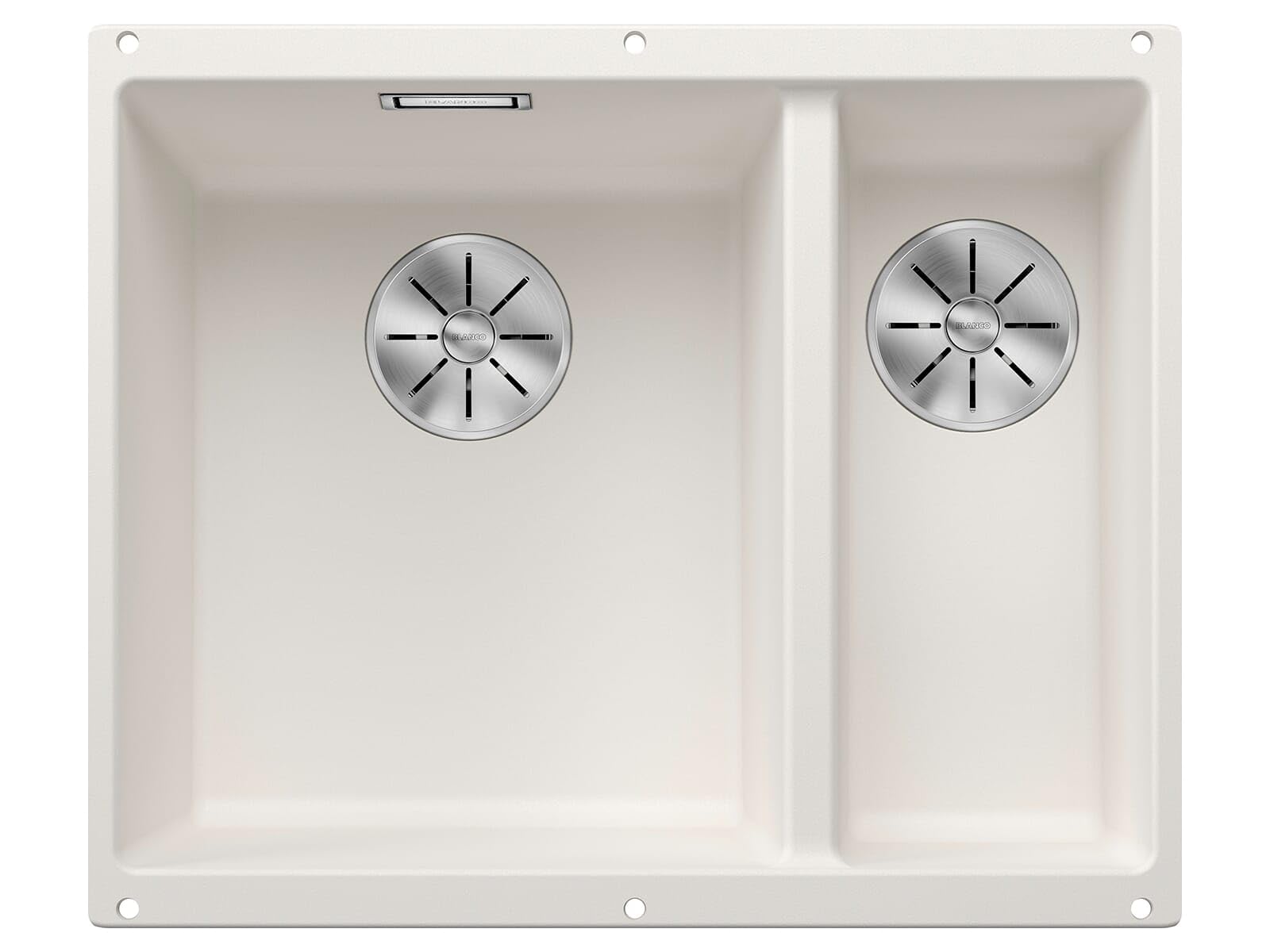 BLANCO SUBLINE 340/160-U – Undermount Double Bowl Kitchen Sink for 60 cm Wide Base Units – Made of SILGRANIT – White – 523552