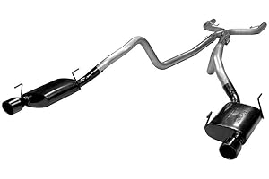 PYPES PERFORMANCE EXHAUST Dual Exhaust Cat-back System w/Black Tips & Street Pro Mufflers for 2005-2010 Mustang V6 4.0