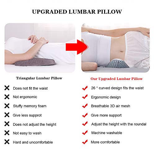 Idle Hippo Lumbar Support Pillow for Sleeping, 3D Air Mesh Lumbar